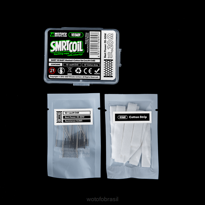 WOTOFO cigarro eletronico - nexmesh frio T2XB352 Wotofo SMRT conjunto v8 bebê malha-algodão