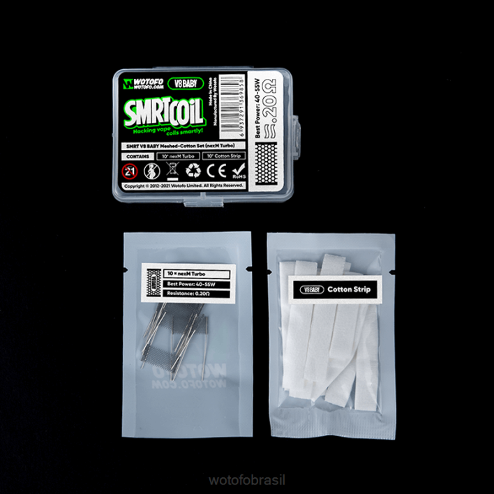 WOTOFO cigarro eletronico - nexmesh frio T2XB352 Wotofo SMRT conjunto v8 bebê malha-algodão
