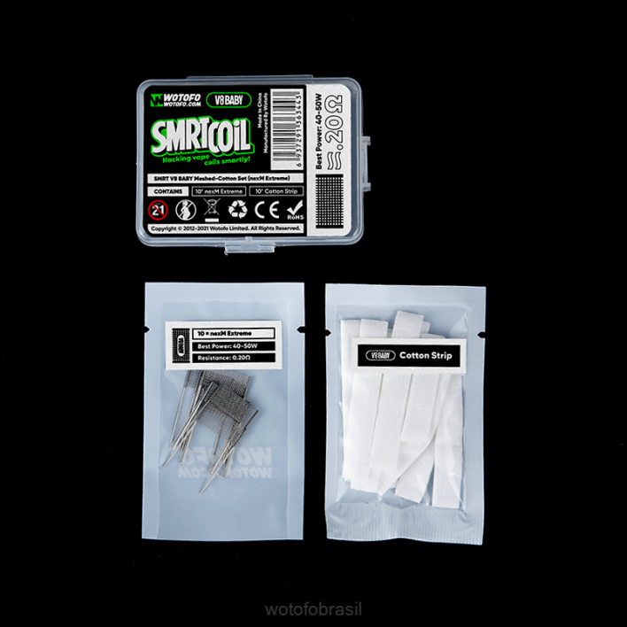 WOTOFO cigarro eletronico - nexmesh frio T2XB352 Wotofo SMRT conjunto v8 bebê malha-algodão