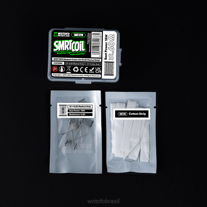 WOTOFO disposable - Malha de 0,4 ohm + algodão T2XB349 Wotofo SMRT conjunto de malha-algodão rpm