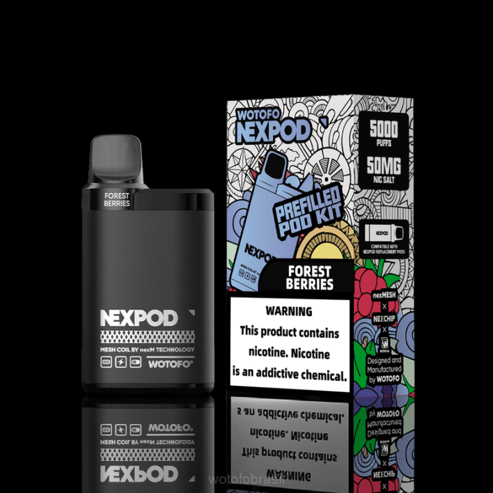 WOTOFO vape review - caixa com tudo incluído T2XB8 Wotofo NEXPOD conjunto 20mg